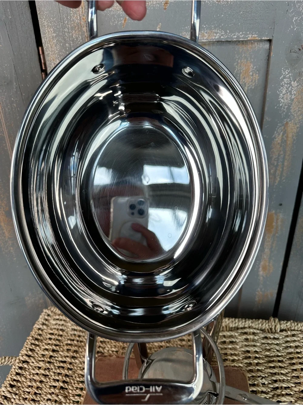 All-Clad Fondue Pot Stainless Steel Cast Aluminum Insert 3 1/2 Qt. NWOB
